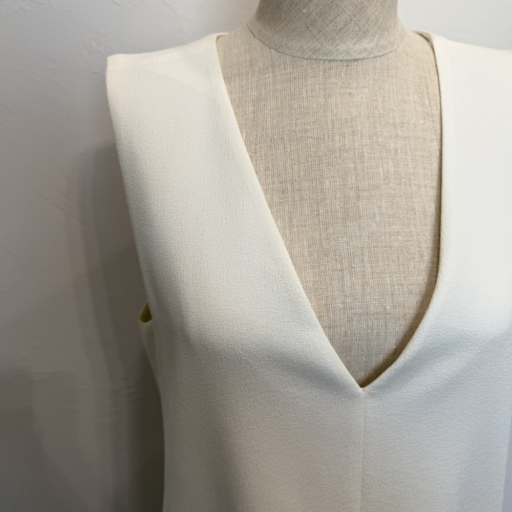 See by Chloe 40 US XS Crepe Mini Dress Jumper A-Line V-Neck Lace Hem Oversized - Picture 5 of 16